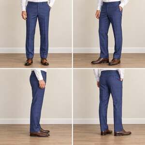 English Laundry Dress Pants Mens 38x31 Blue Plaid Stretch Flat Front Trousers